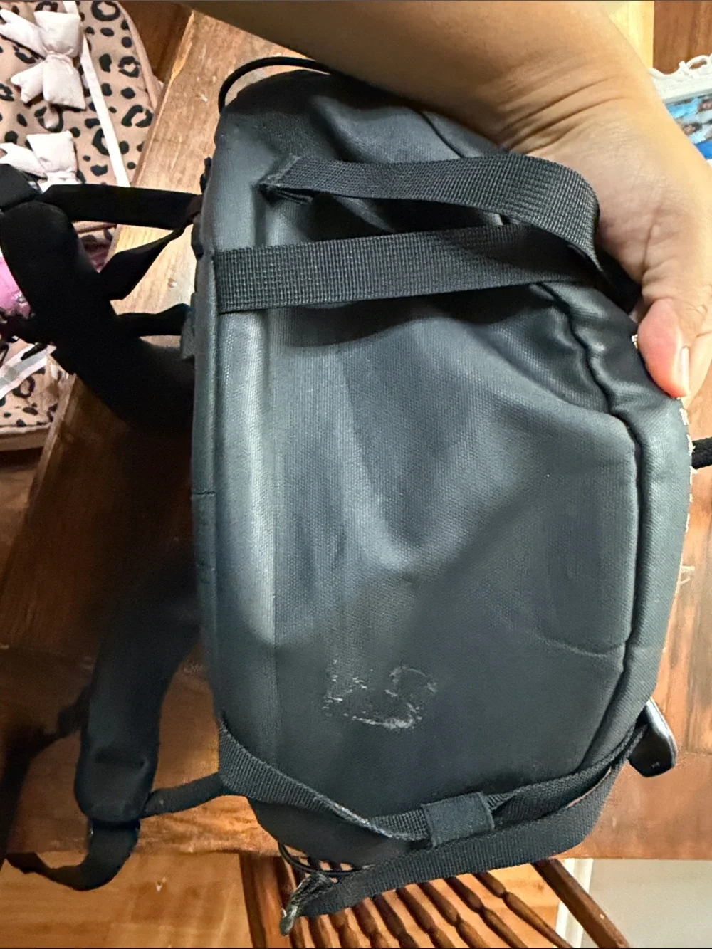 The North Face Black Bungee Front Backpack